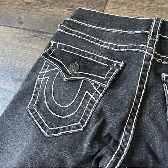 True Religion Men's Ricky Rope Stitch Flap Jeans Washed Black Size 29 - Picture 7 of 11